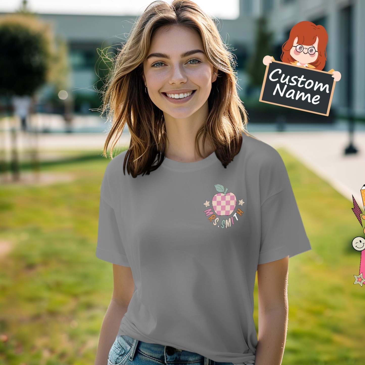 Personalized In My Teacher Era T-Shirt Teacher Custom Name Shirt Back to School Gifts - yournamenecklaceuk