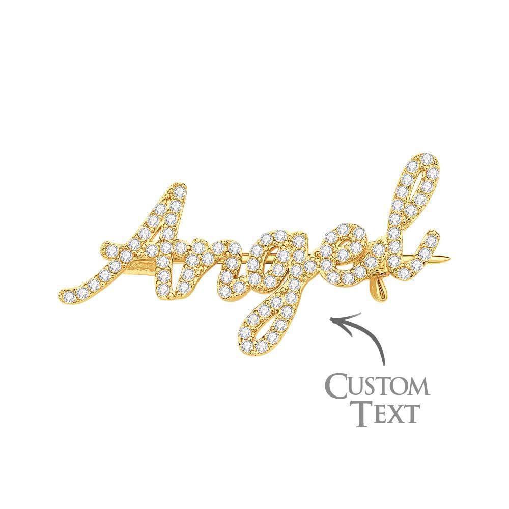 Custom Name Diamond Lapel Pin Fashion Exquisite Brooch Gift For Woman - yournamenecklaceuk