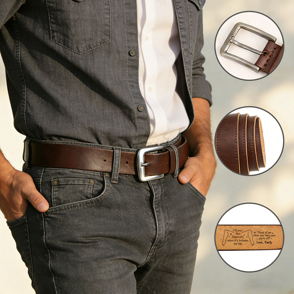 Personalized Cowhide Belt Custom Engraved Genuine Leather Belt Naughty Gift Valentine’s Day Gifts for Him -  NameNecklaceUK