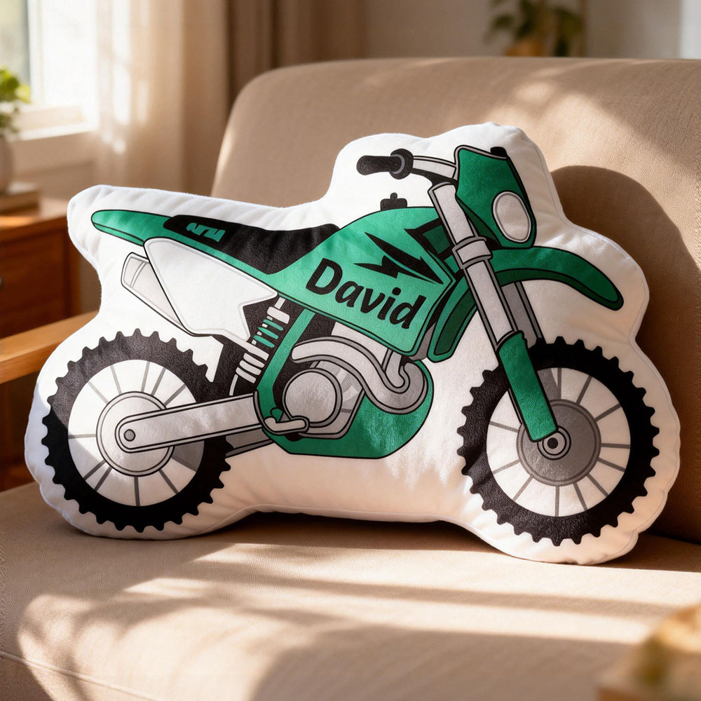 Personalized Motorcycle Pillow Custom Name Motorbike 3D Graphic Print Pillow 3D Graphic Motorcycle Cushion Gifts for Kids -  NameNecklaceUK