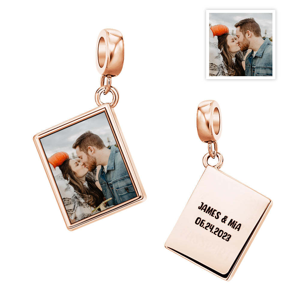 Custom Photo Name Charm Creative Commemorate Couple Gift - yournamenecklaceuk