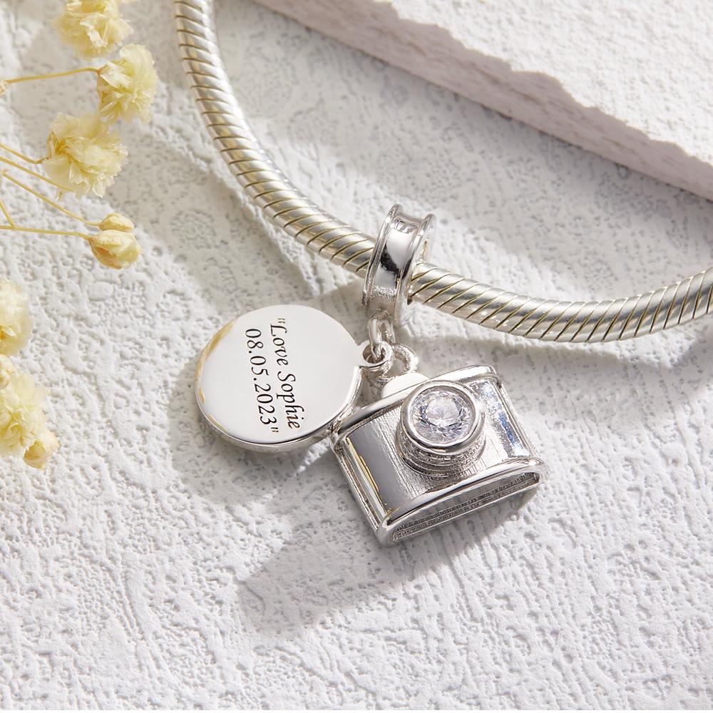Custom Engraved Charm Diamond Camera Fashion Gift - yournamenecklaceuk