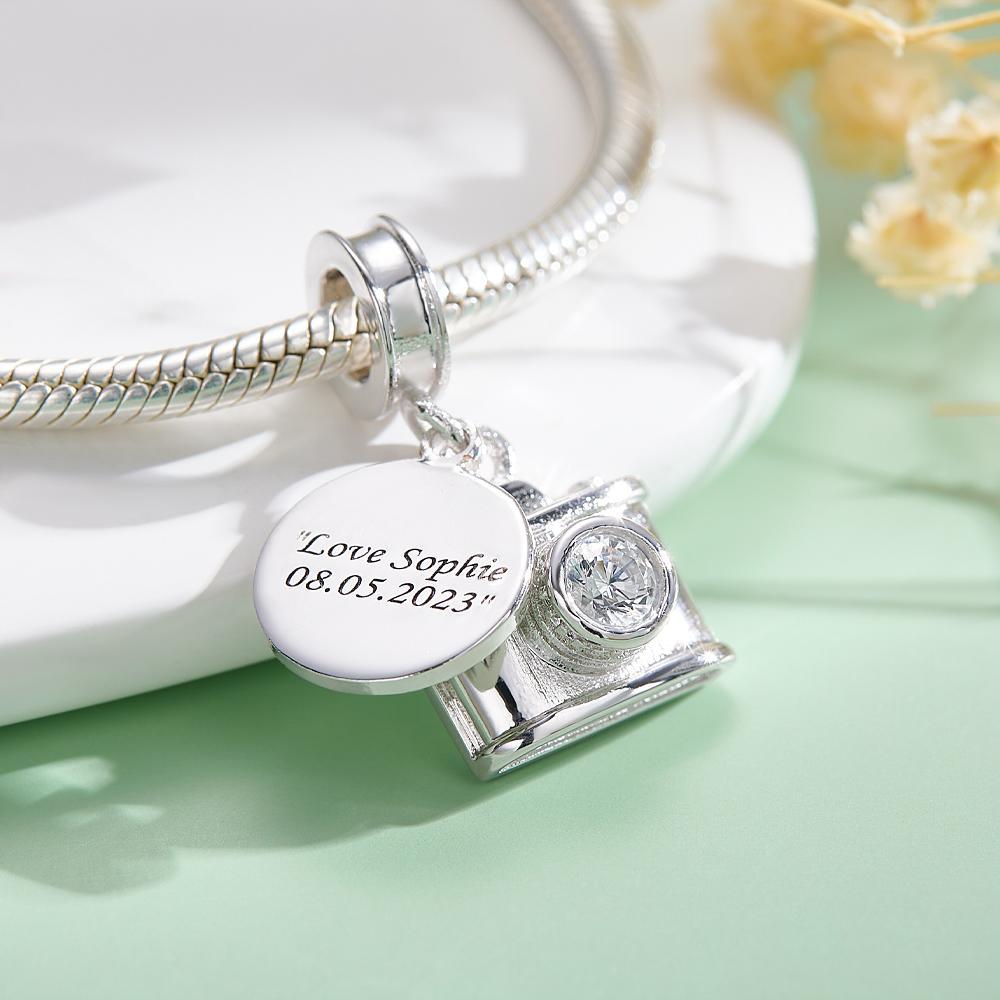 Custom Engraved Charm Diamond Camera Fashion Gift - yournamenecklaceuk