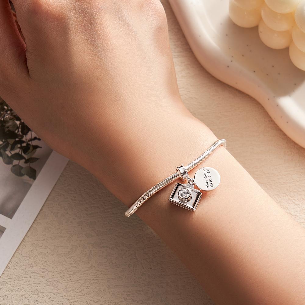 Custom Engraved Charm Diamond Camera Fashion Gift - yournamenecklaceuk