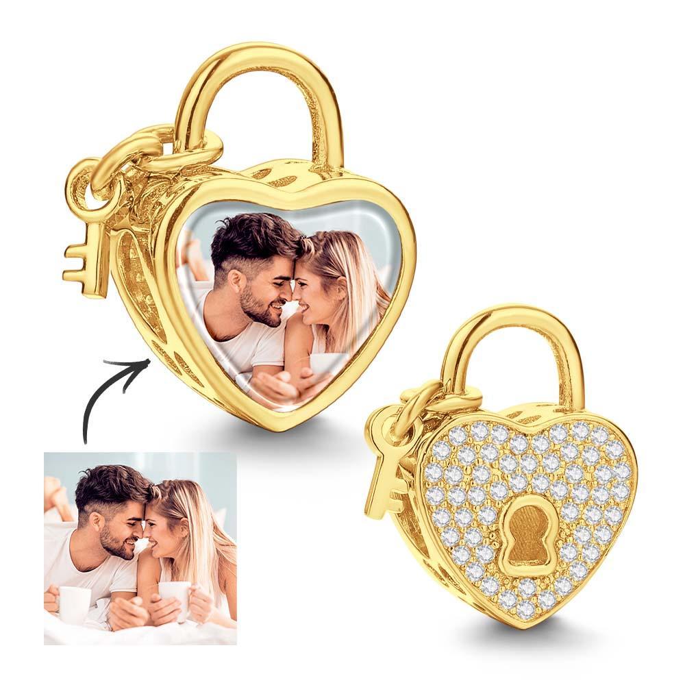 Personalized Photo Charm Love Heart Key Pendant Unique Gifts For Her - yournamenecklaceuk