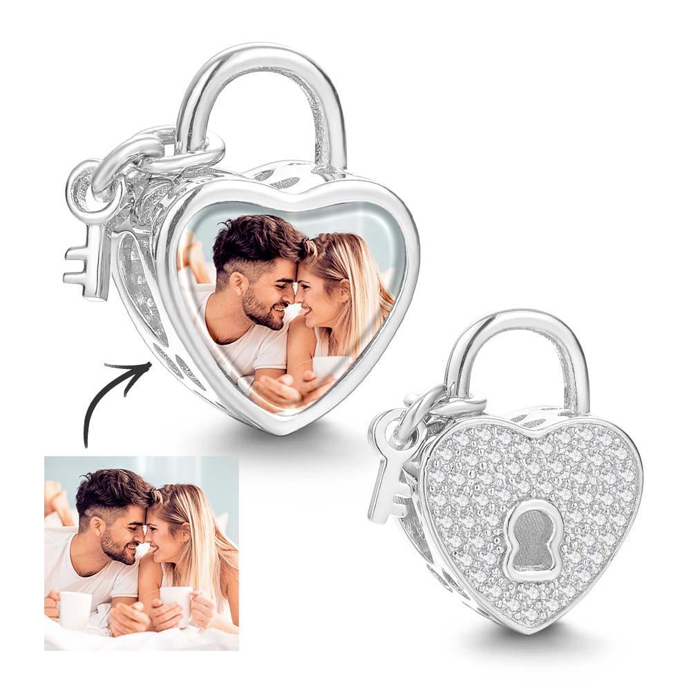 Personalized Photo Charm Love Heart Key Pendant Unique Gifts For Her - yournamenecklaceuk