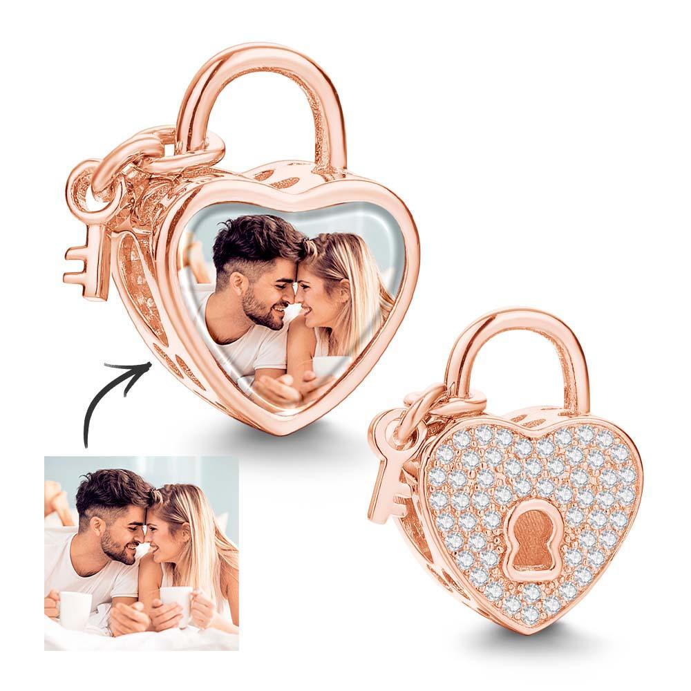 Personalized Photo Charm Love Heart Key Pendant Unique Gifts For Her - yournamenecklaceuk