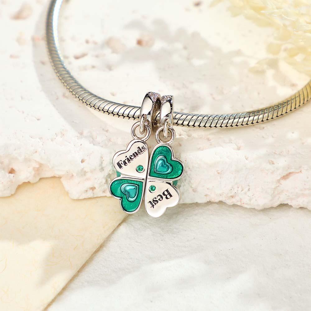 Custom Engraved Charm Four Leaf Clover Lucky Gift - yournamenecklaceuk
