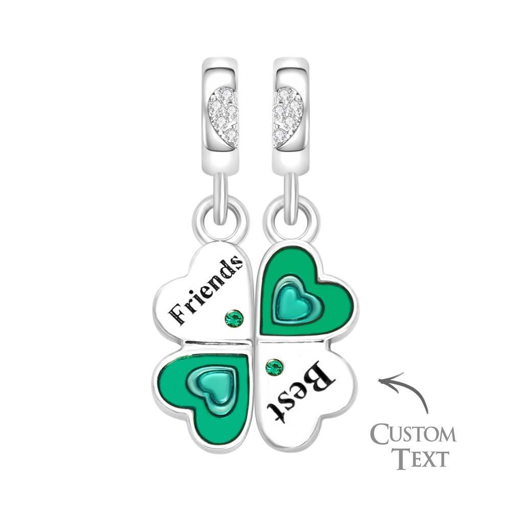Custom Engraved Charm Four Leaf Clover Lucky Gift - yournamenecklaceuk