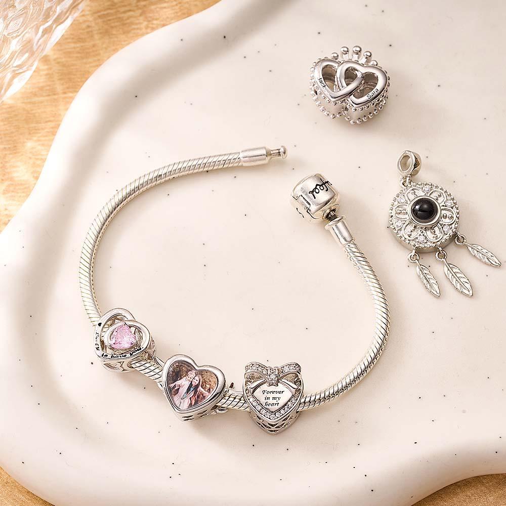 Custom Photo Charm Heart Wings Gifts for Mom - yournamenecklaceuk