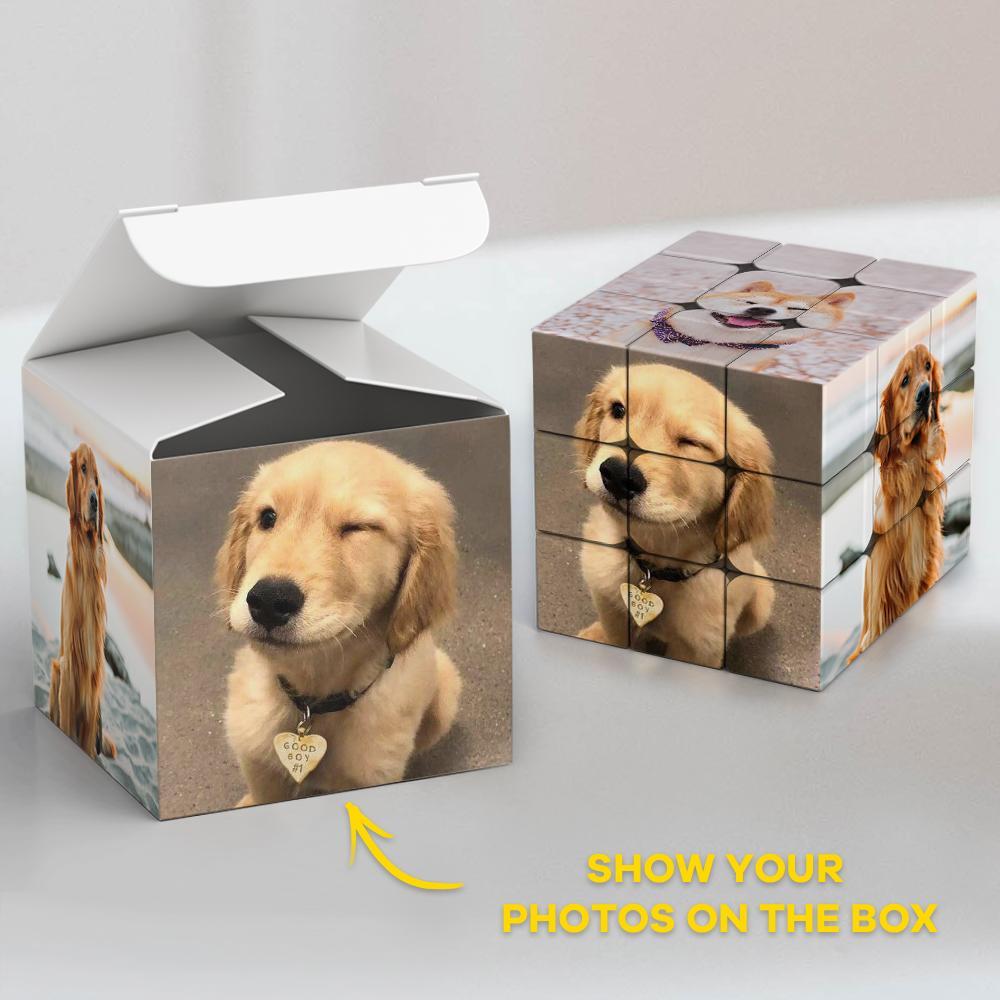 Custom Photo Rubic's Cube Six Pictures Gifts For Family - yournamenecklaceuk