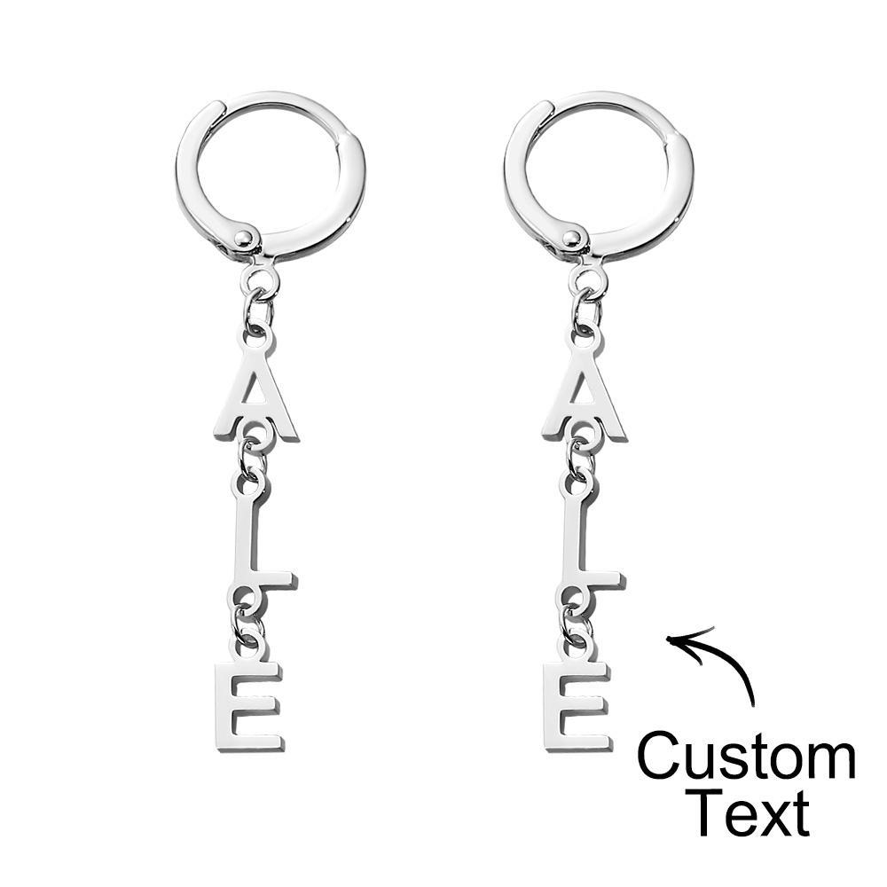 Custom Name Earrings Vertical Name Simple Style Gifts - yournamenecklaceuk