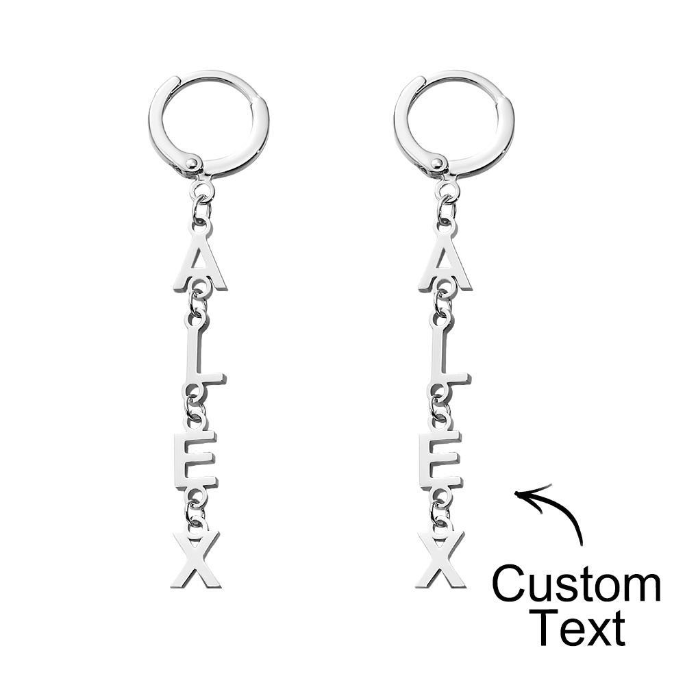 Custom Name Earrings Vertical Name Simple Style Gifts - yournamenecklaceuk