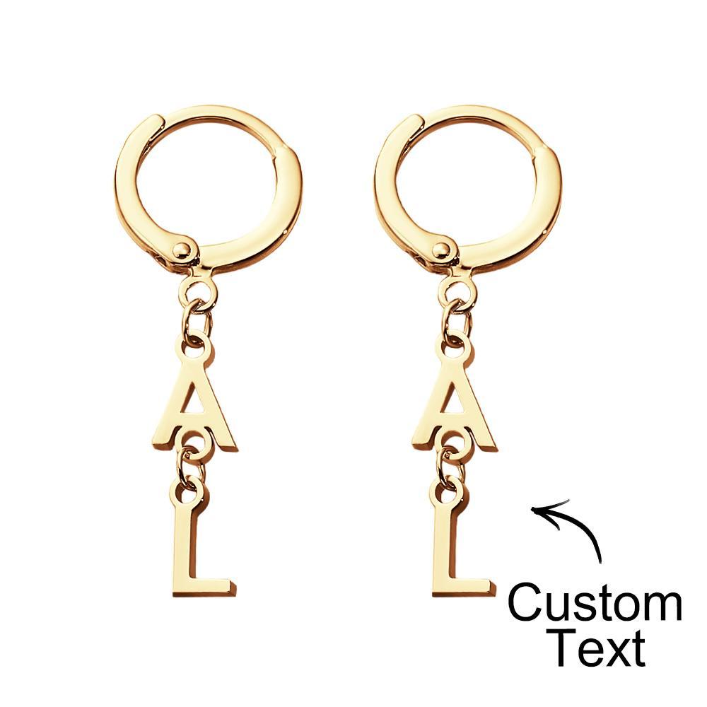 Custom Name Earrings Vertical Name Simple Style Gifts - yournamenecklaceuk