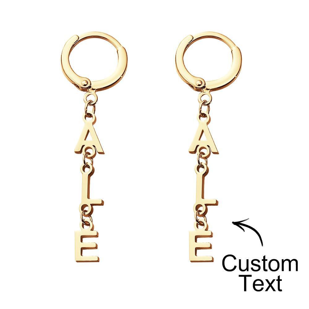 Custom Name Earrings Vertical Name Simple Style Gifts - yournamenecklaceuk