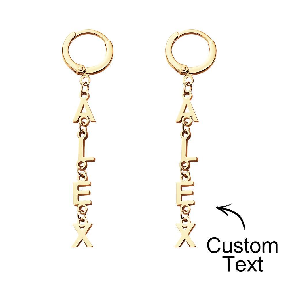 Custom Name Earrings Vertical Name Simple Style Gifts - yournamenecklaceuk