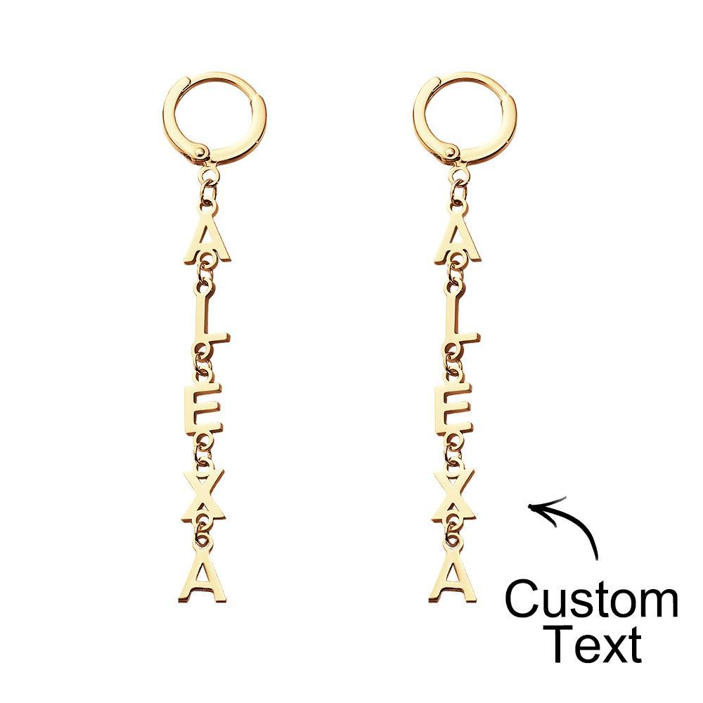Custom Name Earrings Vertical Name Simple Style Gifts - yournamenecklaceuk