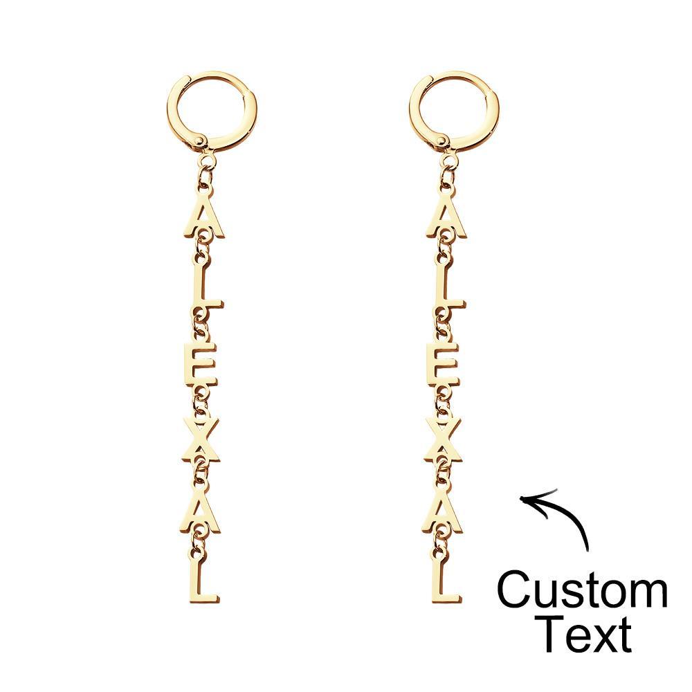 Custom Name Earrings Vertical Name Simple Style Gifts - yournamenecklaceuk