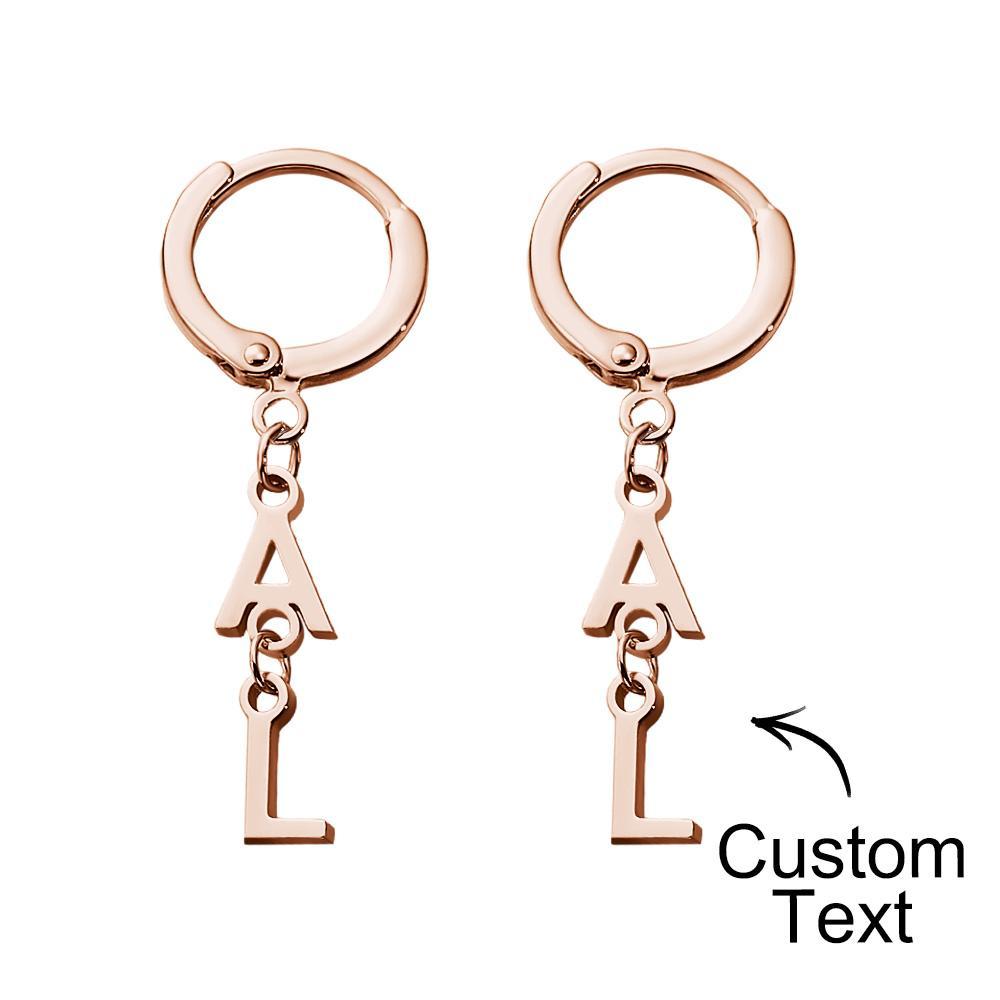 Custom Name Earrings Vertical Name Simple Style Gifts - yournamenecklaceuk