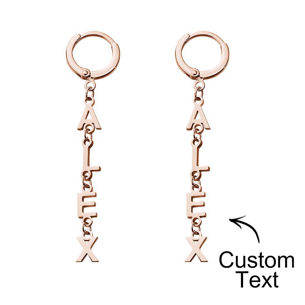 Custom Name Earrings Vertical Name Simple Style Gifts - yournamenecklaceuk