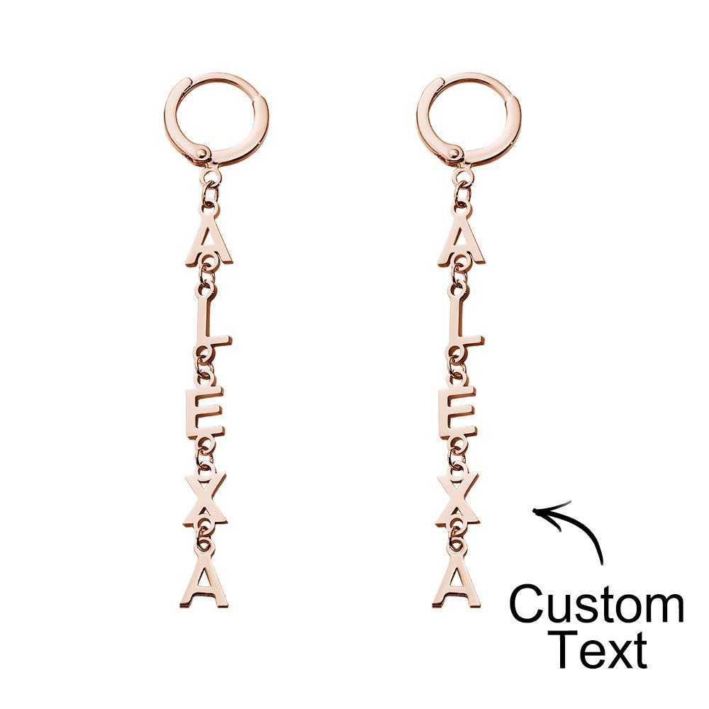 Custom Name Earrings Vertical Name Simple Style Gifts - yournamenecklaceuk