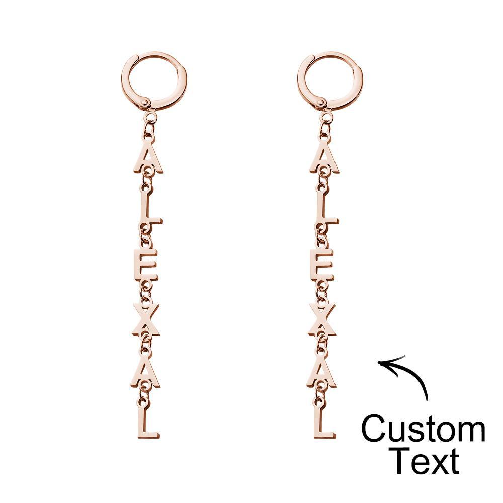 Custom Name Earrings Vertical Name Simple Style Gifts - yournamenecklaceuk