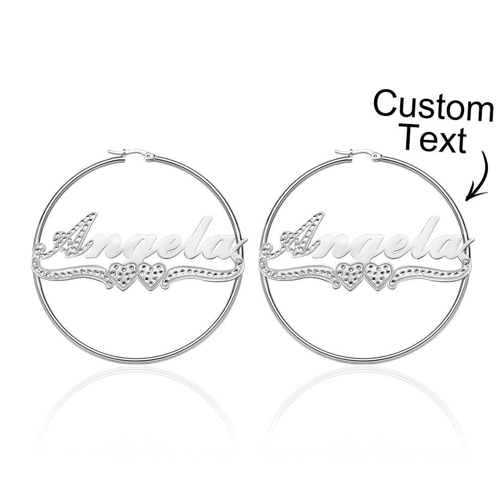 Personalized Hip Hop Name Earrings Initial Name Hoop Earrings Elegant Jewelry Gift For Girls - yournamenecklaceuk