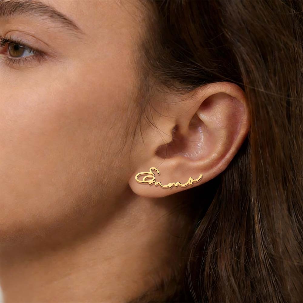 Custom Name Earrings Personalized Fashionable Name Earrings Custom Script Name Earrings Gifts for Girlfriend -  NameNecklaceUK