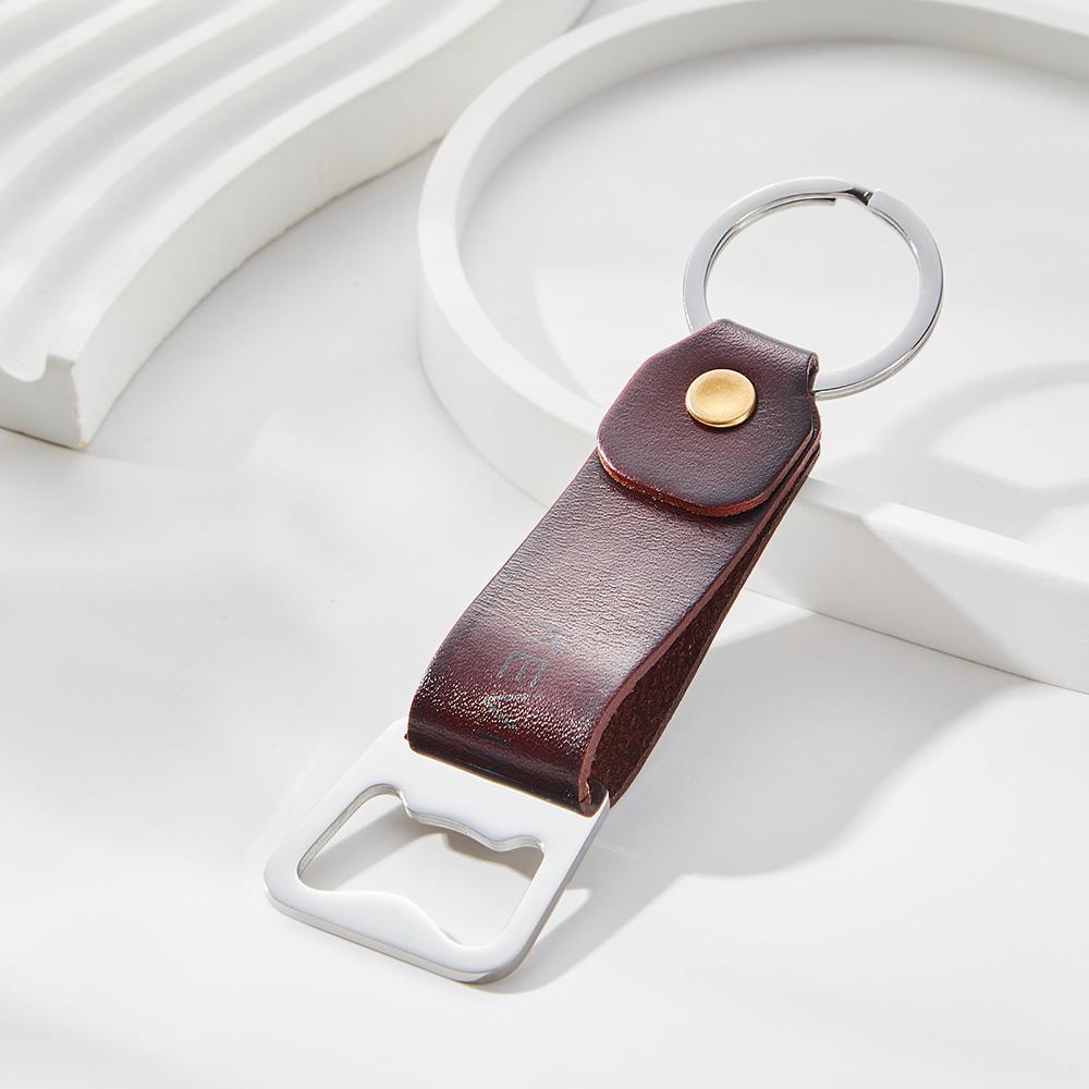 Custom Engraved Bottle Opener Keychain Beer Key Fob Gifts For Dad - yournamenecklaceuk