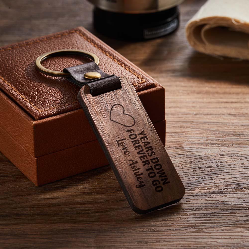 Scannable Spotify Code Wood Keychain Engraved YEARS DOWN FOREVER TO GO Keychain Father's Day Gifts - yournamenecklaceuk