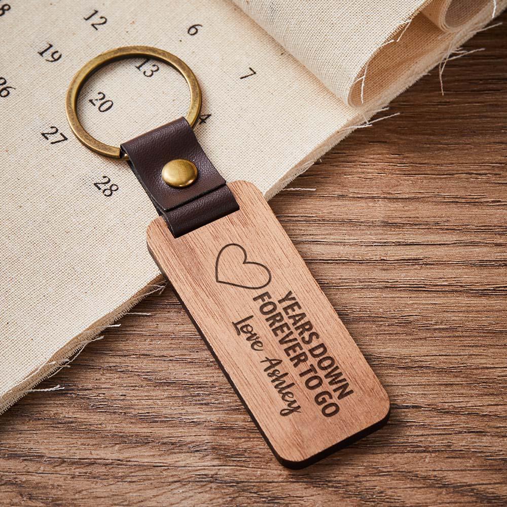 Scannable Spotify Code Wood Keychain Engraved YEARS DOWN FOREVER TO GO Keychain Father's Day Gifts - yournamenecklaceuk