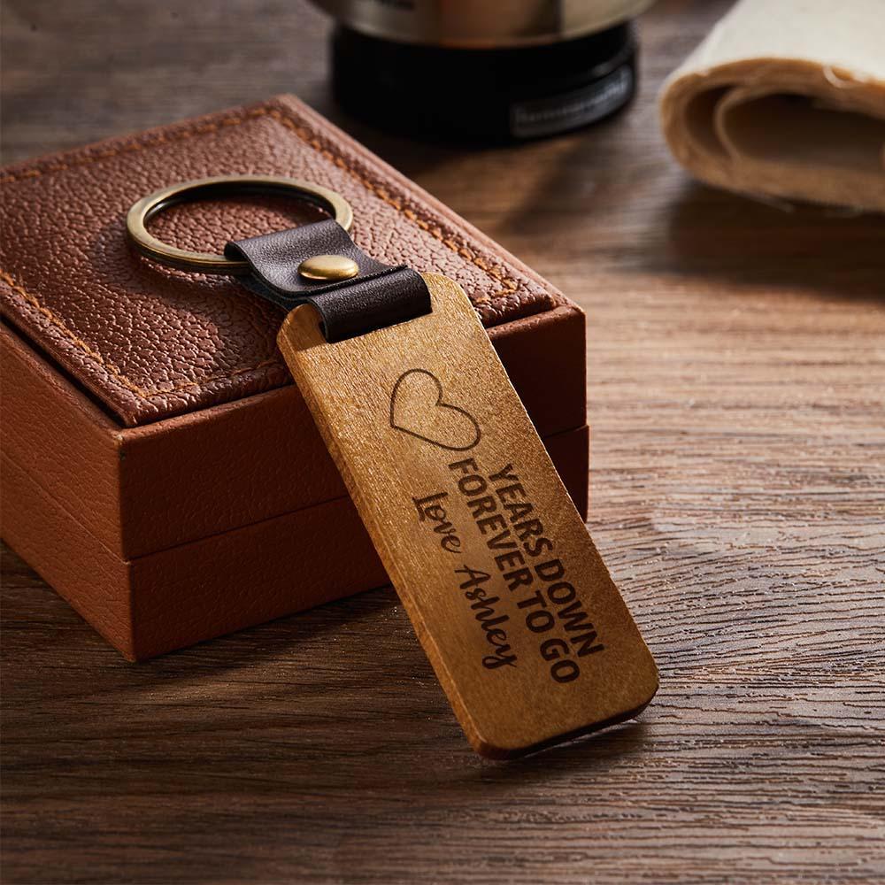 Scannable Spotify Code Wood Keychain Engraved YEARS DOWN FOREVER TO GO Keychain Father's Day Gifts - yournamenecklaceuk