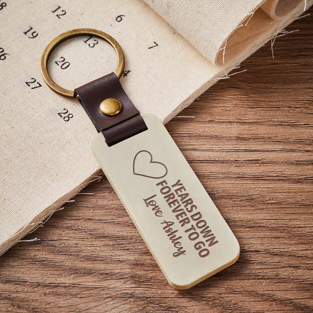 Scannable Spotify Code Wood Keychain Engraved YEARS DOWN FOREVER TO GO Keychain Father's Day Gifts - yournamenecklaceuk