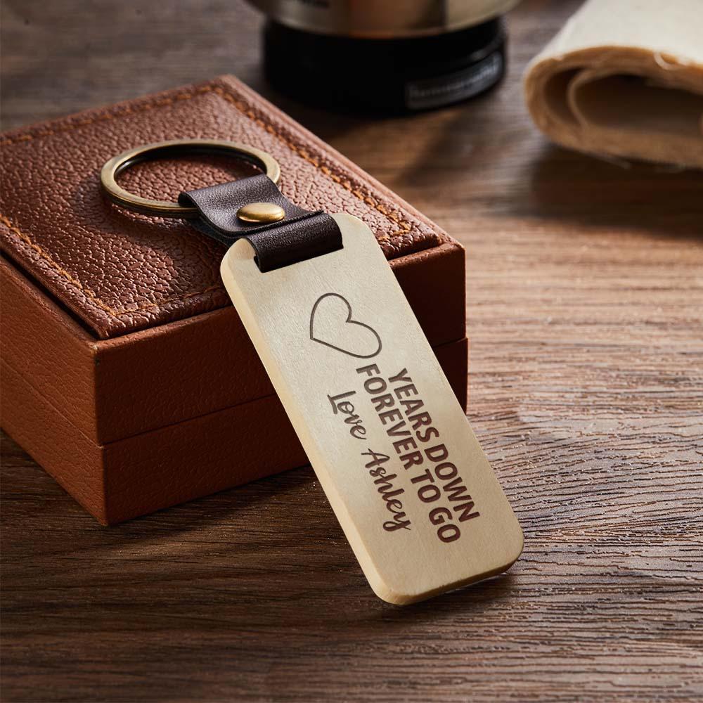 Scannable Spotify Code Wood Keychain Engraved YEARS DOWN FOREVER TO GO Keychain Father's Day Gifts - yournamenecklaceuk