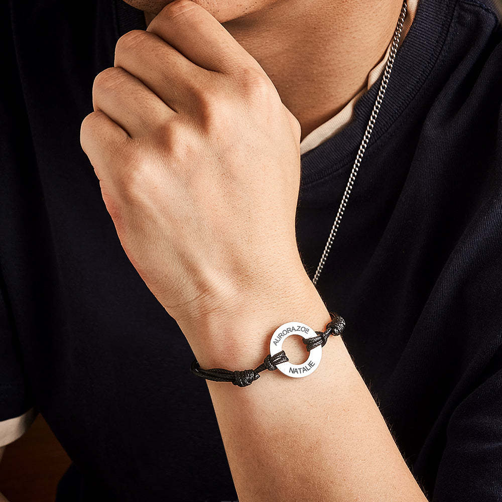 Custom Engraved Bracelet Simple Design Gifts For Dad - yournamenecklaceuk