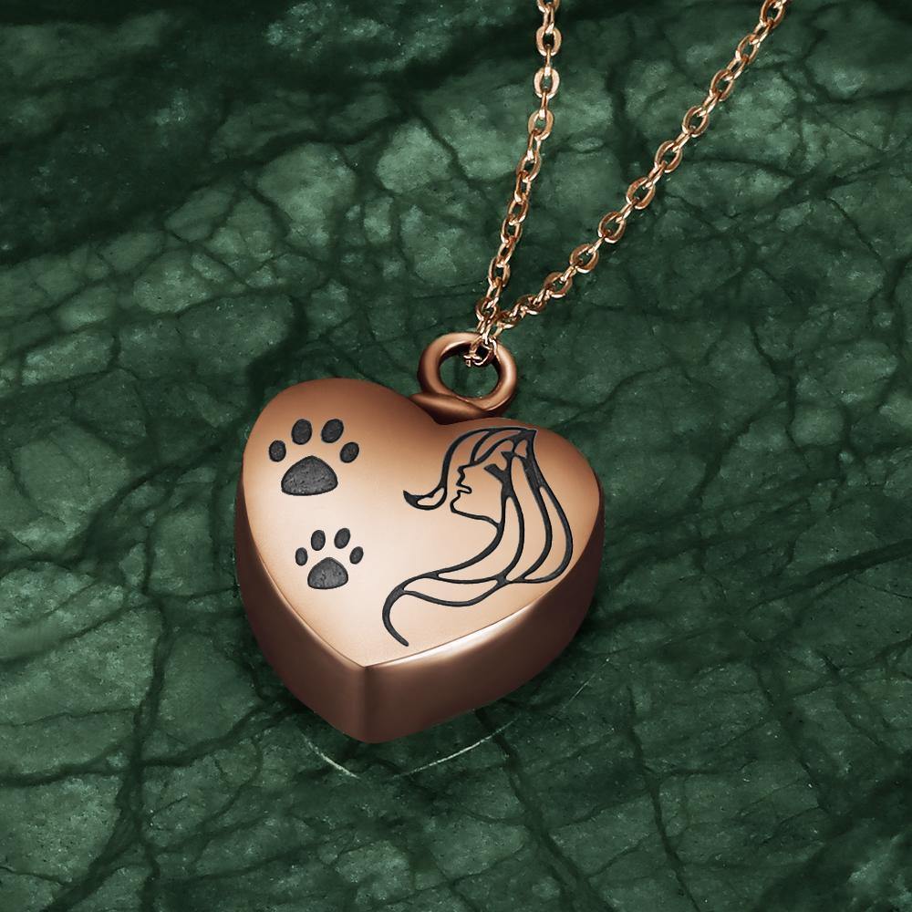 Custom Urn Necklace Photo Necklace Cremation - Rose Gold - yournamencklaceuk