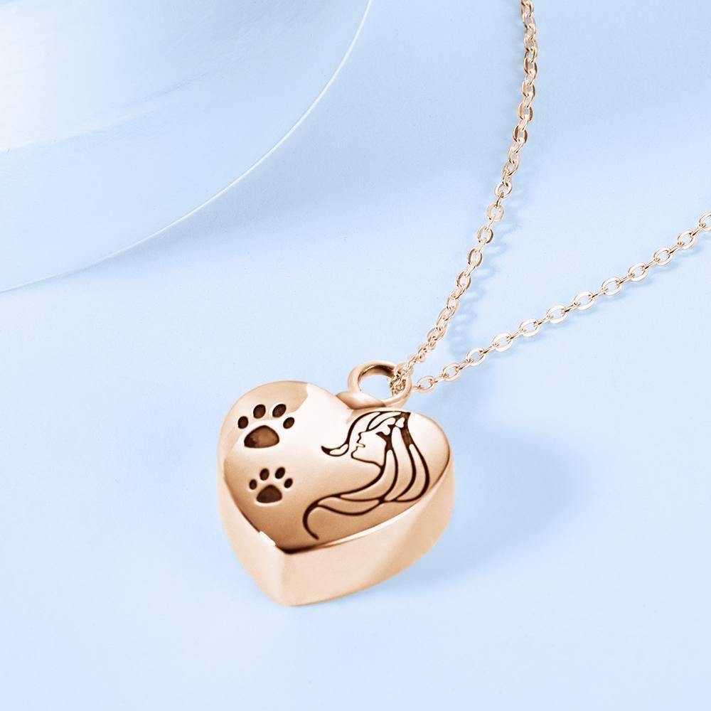 Custom Urn Necklace Photo Necklace Cremation - Rose Gold - yournamencklaceuk