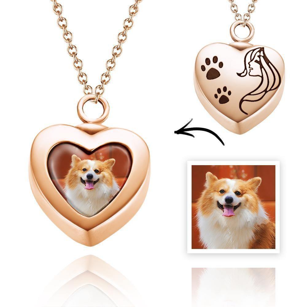 Custom Urn Necklace Photo Necklace Cremation - Rose Gold - yournamencklaceuk