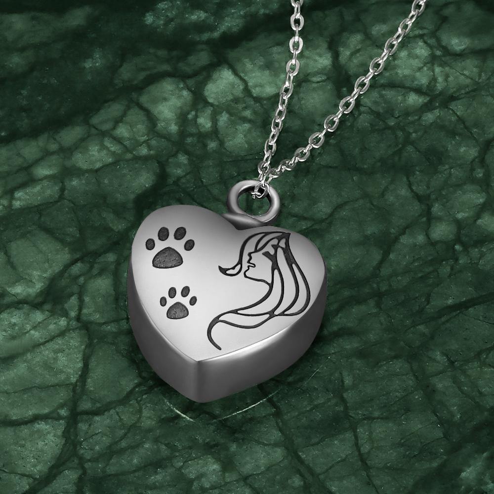 Custom Urn Necklace Photo Necklace Cremation - Silver - yournamencklaceuk