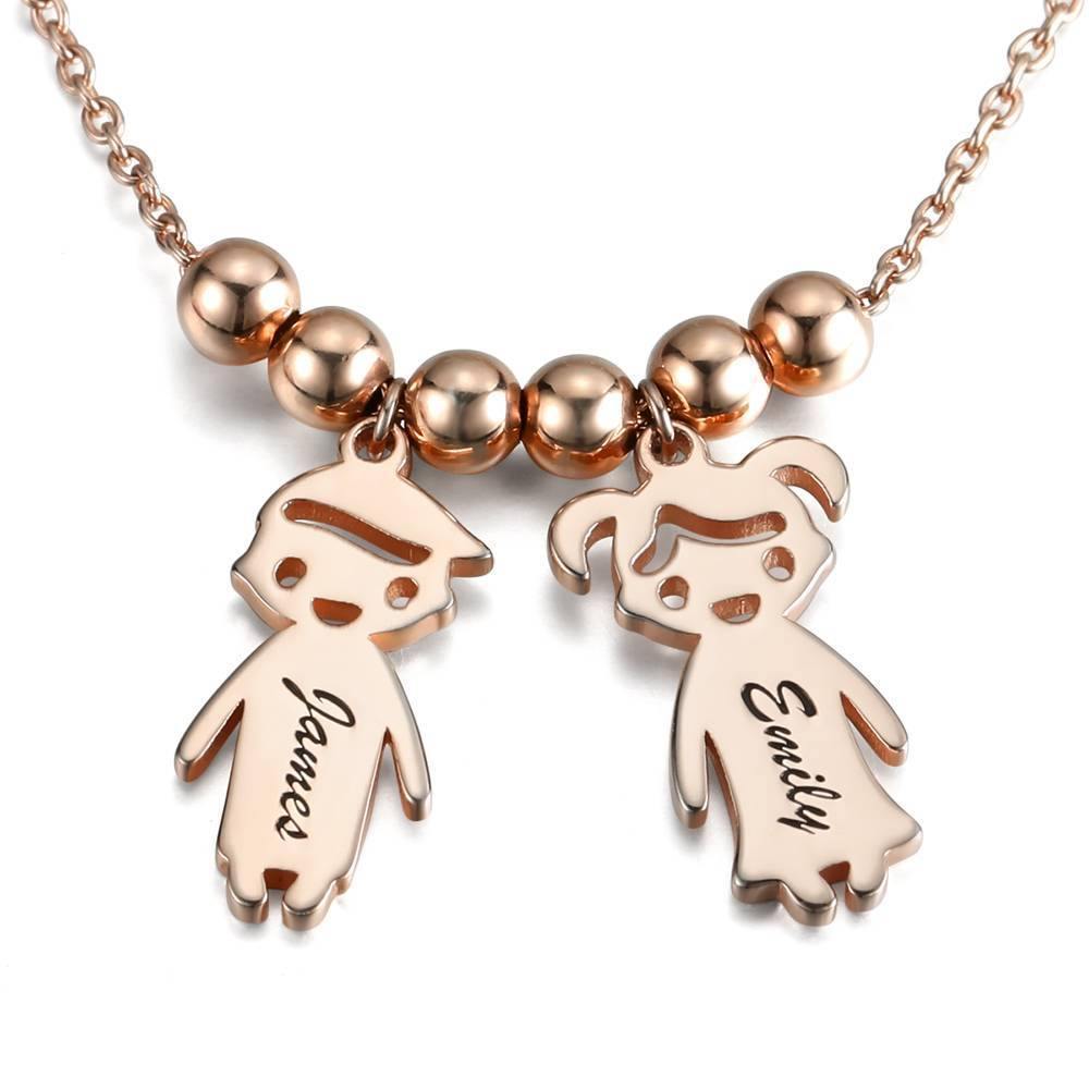Silver Mother's Necklace with Children Charms - yournamenecklaceuk