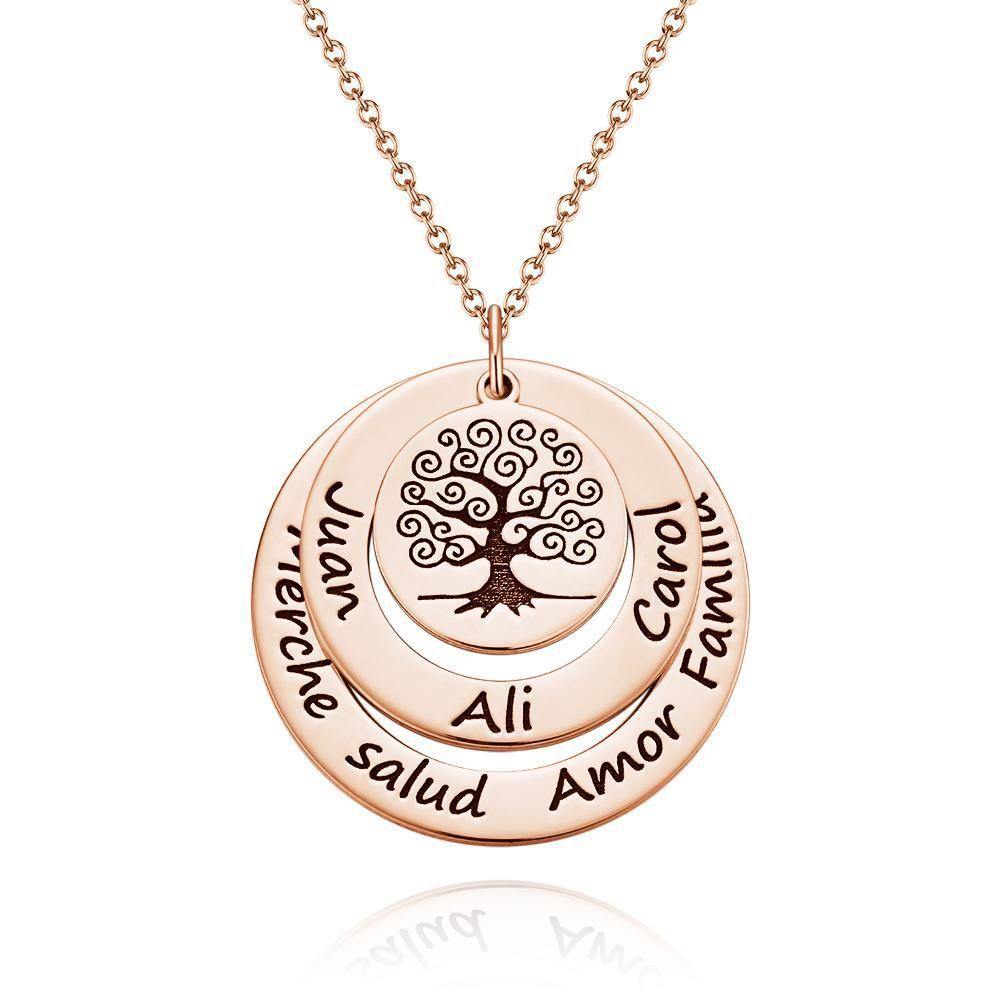 Engraved Necklace Name Necklace Family Tree Necklace Family Tree Necklace Silver - yournamenecklaceuk