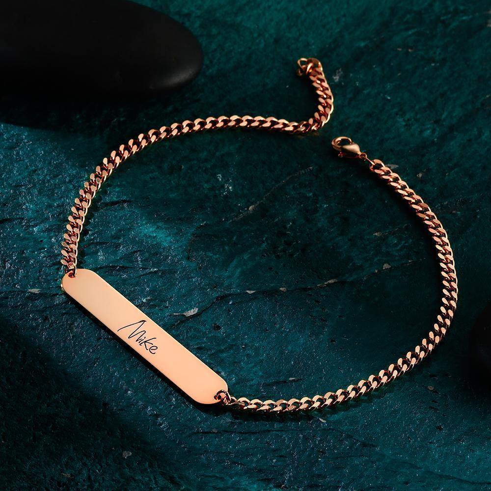 Men's Bracelet Men's Bracelet Old English Name Bracelet Name Bracelet Personalised Gift -Rose Gold