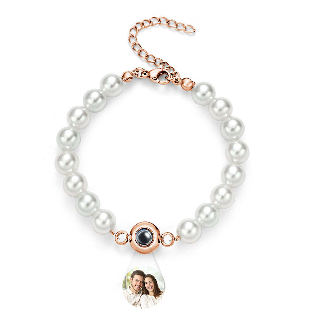 Custom Projection Bracelet Pearl Chain Romantic Gift - yournamenecklaceuk