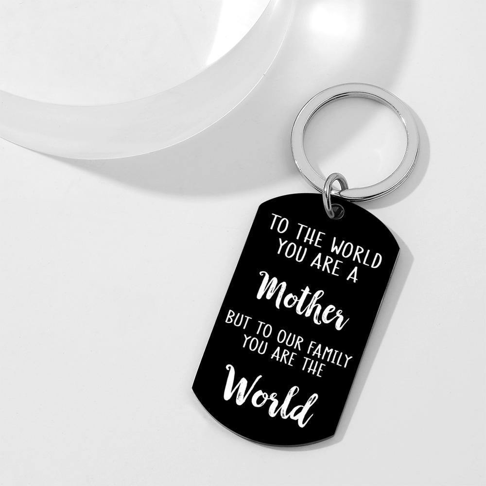 Photo Engraved Tag Keychain Gifts for Mom - soufeelus
