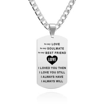 Photo Engraved Necklace To My Love Tag Necklace Love You Forever for Boyfriend