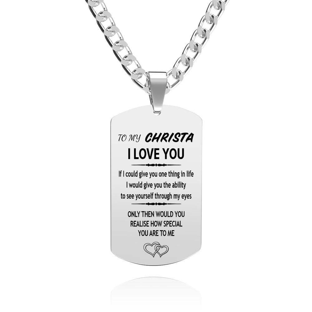 Engraving Tag Necklace Photo Necklace Gifts for Mother Anniversary Unique Design Gifts
