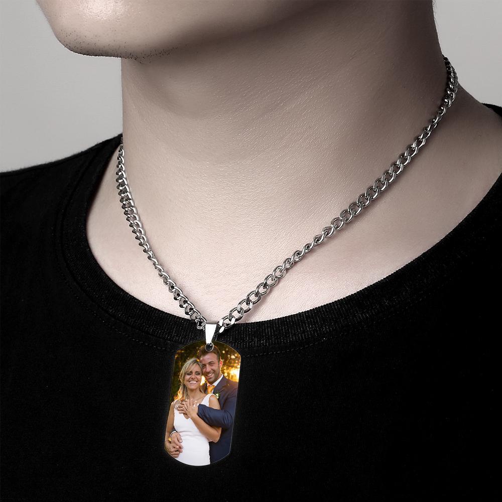 Engraving Tag Necklace Photo Necklace Gifts for Mother Anniversary Unique Design Gifts