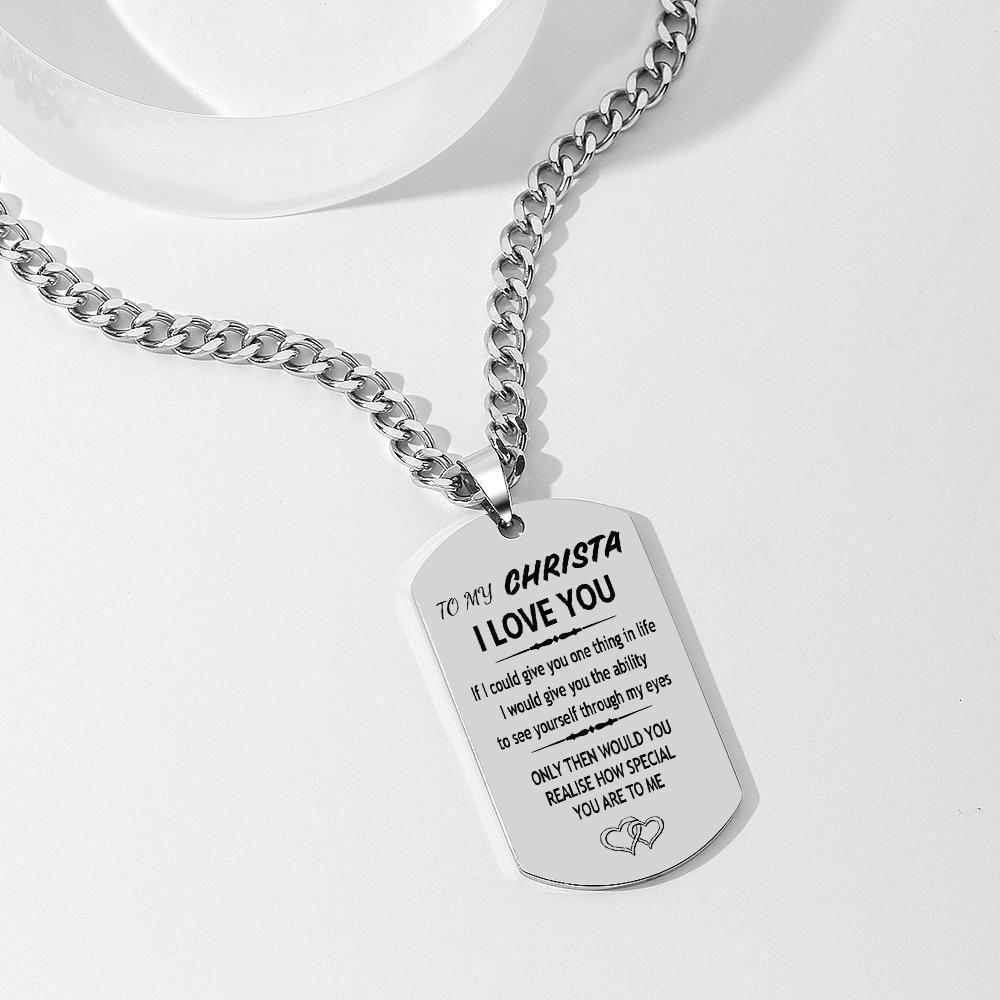 Engraving Tag Necklace Photo Necklace Gifts for Mother Anniversary Unique Design Gifts