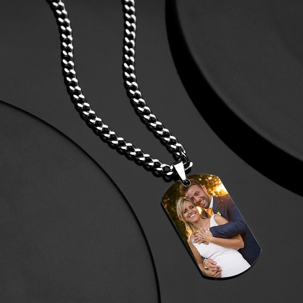 Engraving Tag Necklace Photo Necklace Gifts for Mother Anniversary Unique Design Gifts