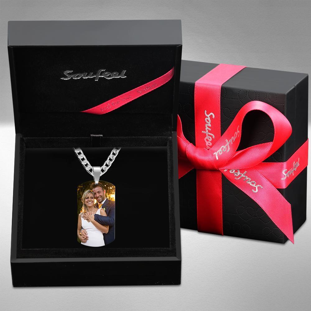 Engraving Tag Necklace Photo Necklace Gifts for Mother Anniversary Unique Design Gifts
